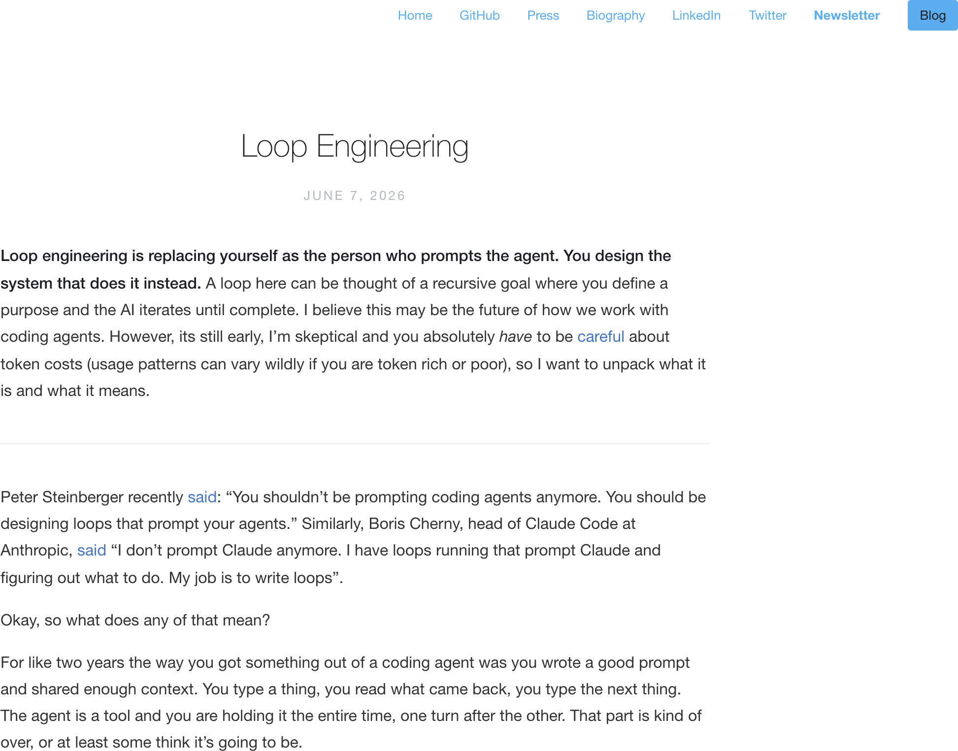 Addy Osmani 博客 Loop Engineering 拆解五块积木和状态文件