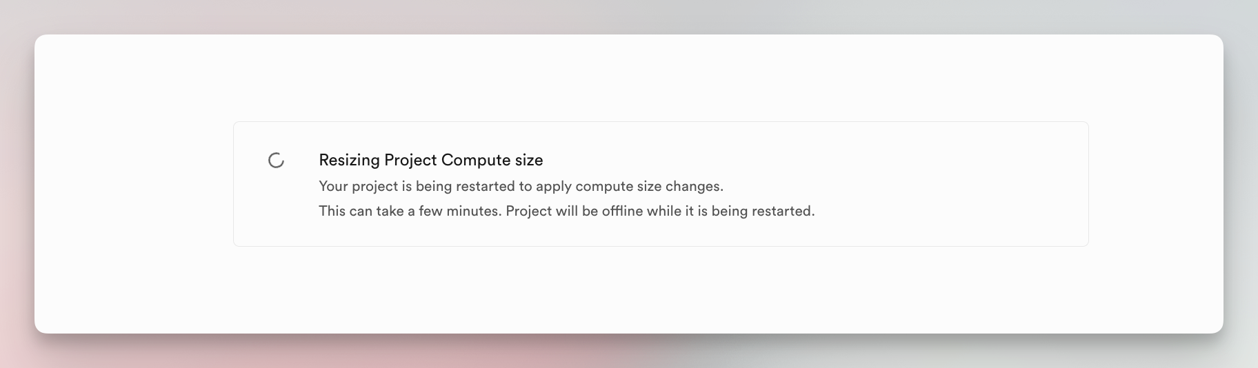 Resizing compute