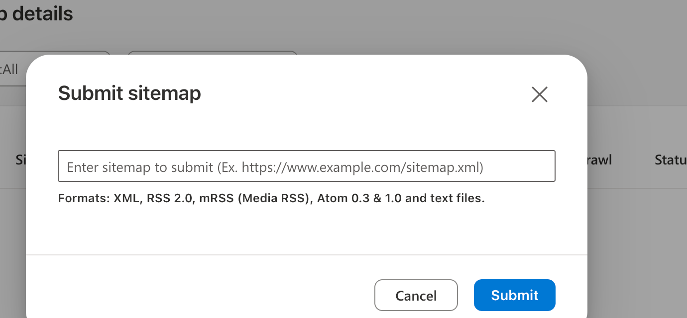 Bing Webmaster 提交 sitemap