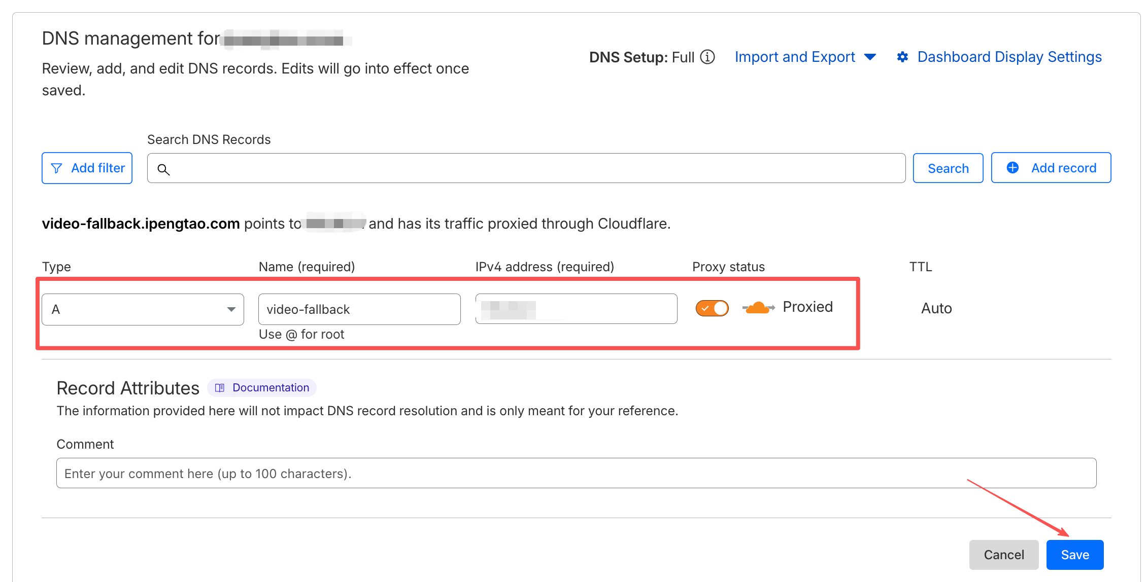 Step 1 DNS A 记录配置