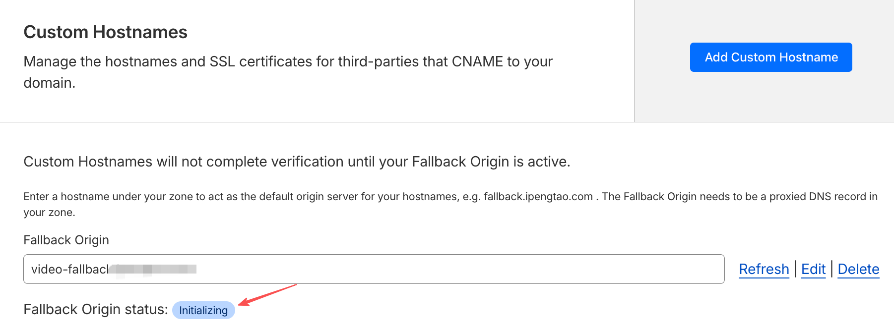 Fallback Origin 已激活